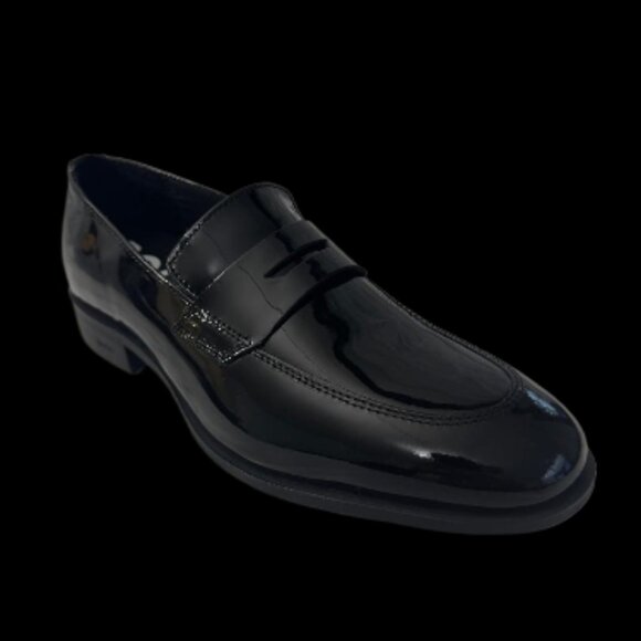 New  Boss Colby Patent Leather Penny Loafers Black Tux Size 9.5 main image 5